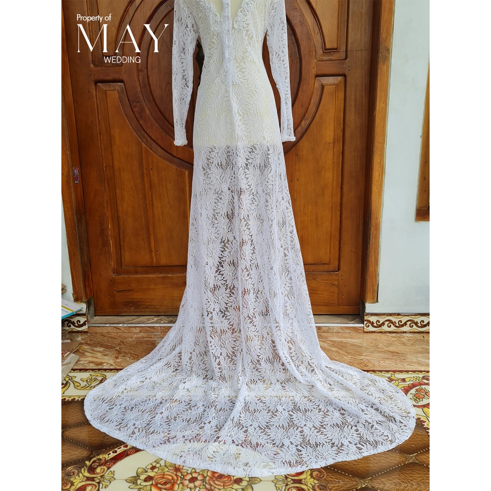 Kebaya Pengantin Ekor Krah Sabrina Full Payet