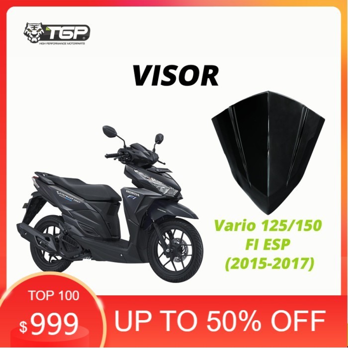 WINDSHIELD TAMENG ANGIN COVER VISOR HITAM HONDA VARIO 125 150 ESP 2015 2017 SPORTY TGP ORIGINAL ASLI