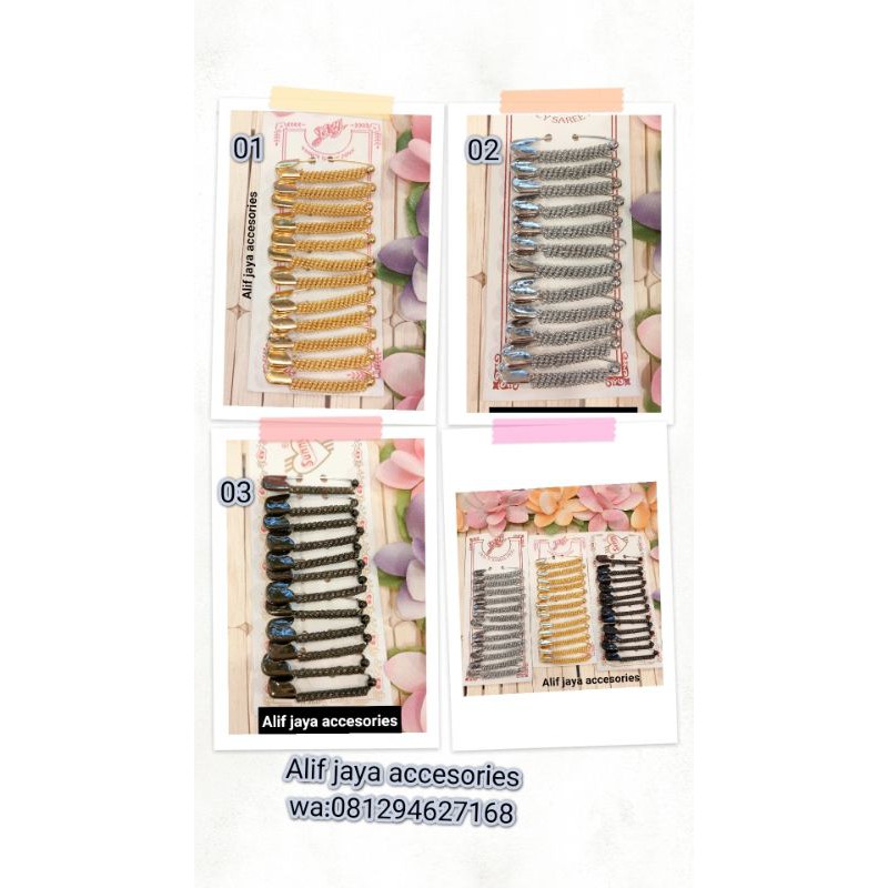 peniti jilbab / peniti India / peniti panjang isi 12 pcs