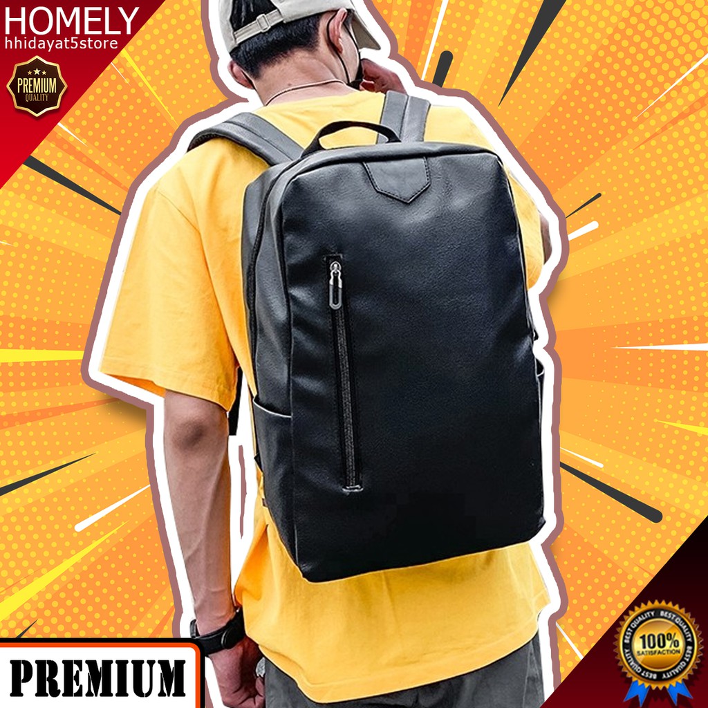 TAS RANSEL KULIT PRIA PREMIUM TAS PUNGGUNG COWOK IMPORT ASLI MURAH NEW E56
