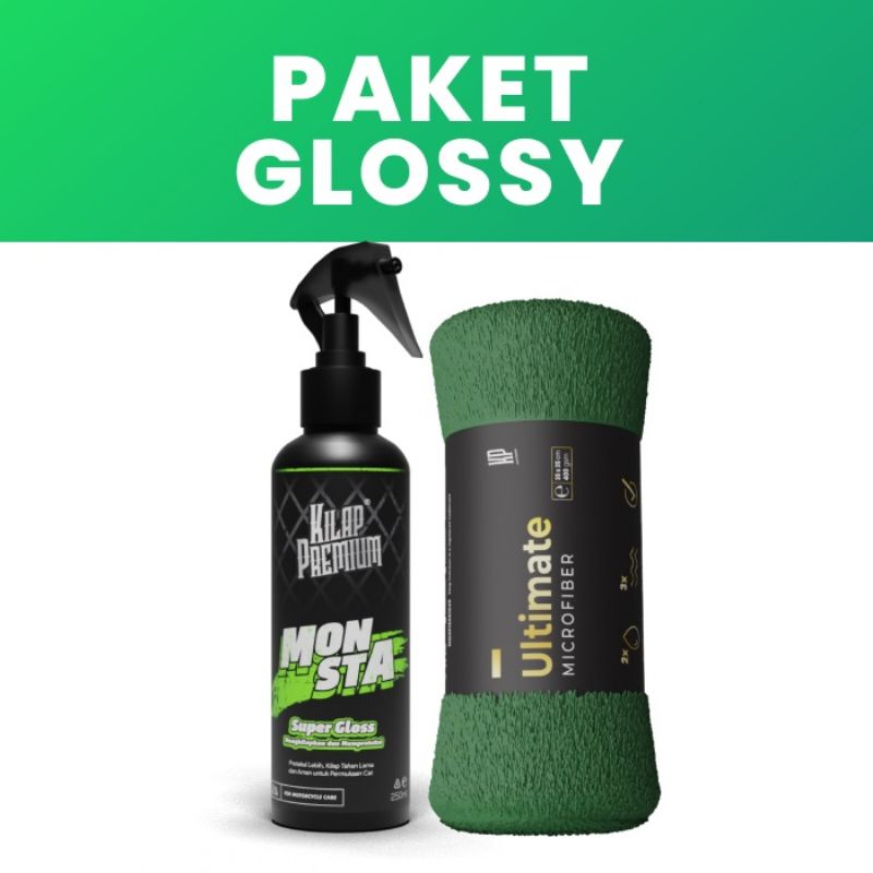 Paket Monsta Shine 250ml+ Ultimate Microfiber 370GSM | Pengkilap Glosy - Kilap Premium