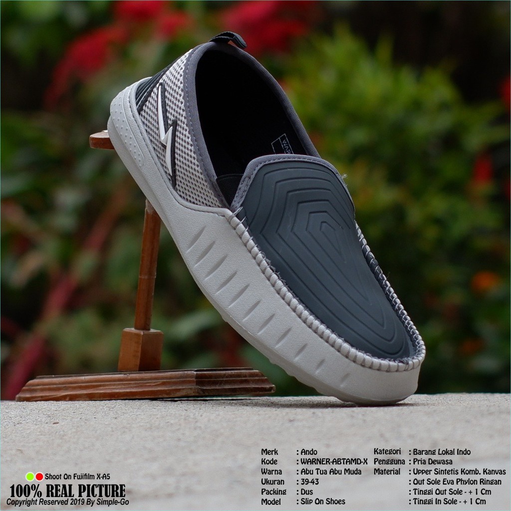 SEPATU SLIP ON PRIA DEWASA ANDO WARNER 39-43