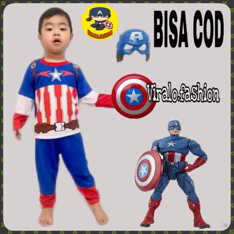 Kostum Superhero Anak Kapten Amerika Baju Anak Captain Kostum Superhero Anak Kapten Amerika Baju Anak Captain