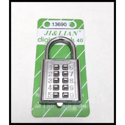 DIGITAL LOCK 10 DIGIT -  40mm/4cm GEMBOK PIN 10 DIGIT