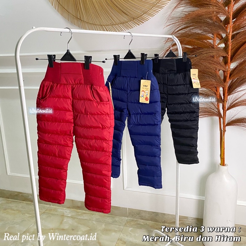 Celana winter waterproof anak cewek cowok padding legging pant children kids musim dingin anti air