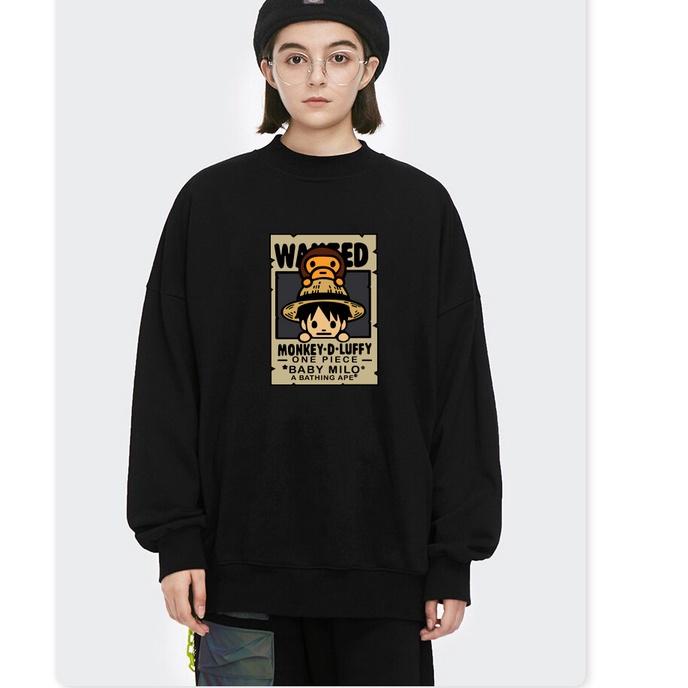 Sweater crewneck anime monkey d luffy one piece x baby milo x a bathing ape –MC.26Au22ᴳ