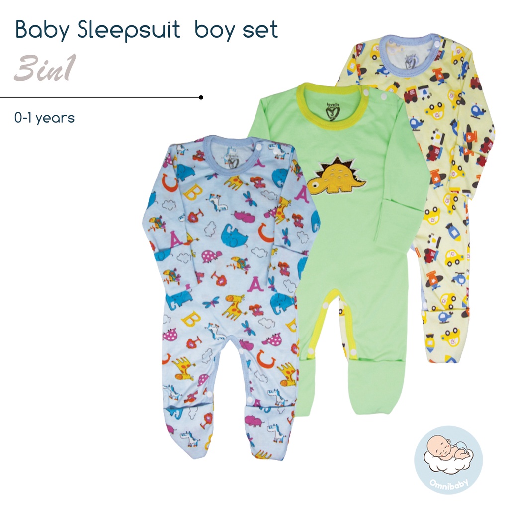 Lovelle cart's Sleepsuit 3in1 Bayi laki -laki/ Bayi perempuan Buka Tutup Tangan Kaki(SNI)