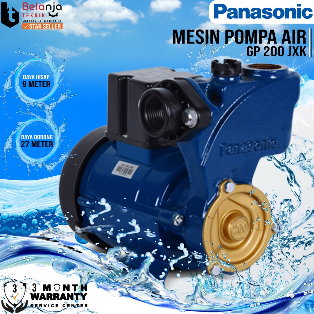 Mesin Pompa Air Sumur Dangkal Panasonic GP 200 JXK Water Pump 9 Meter GP200JXK 400 Watt
