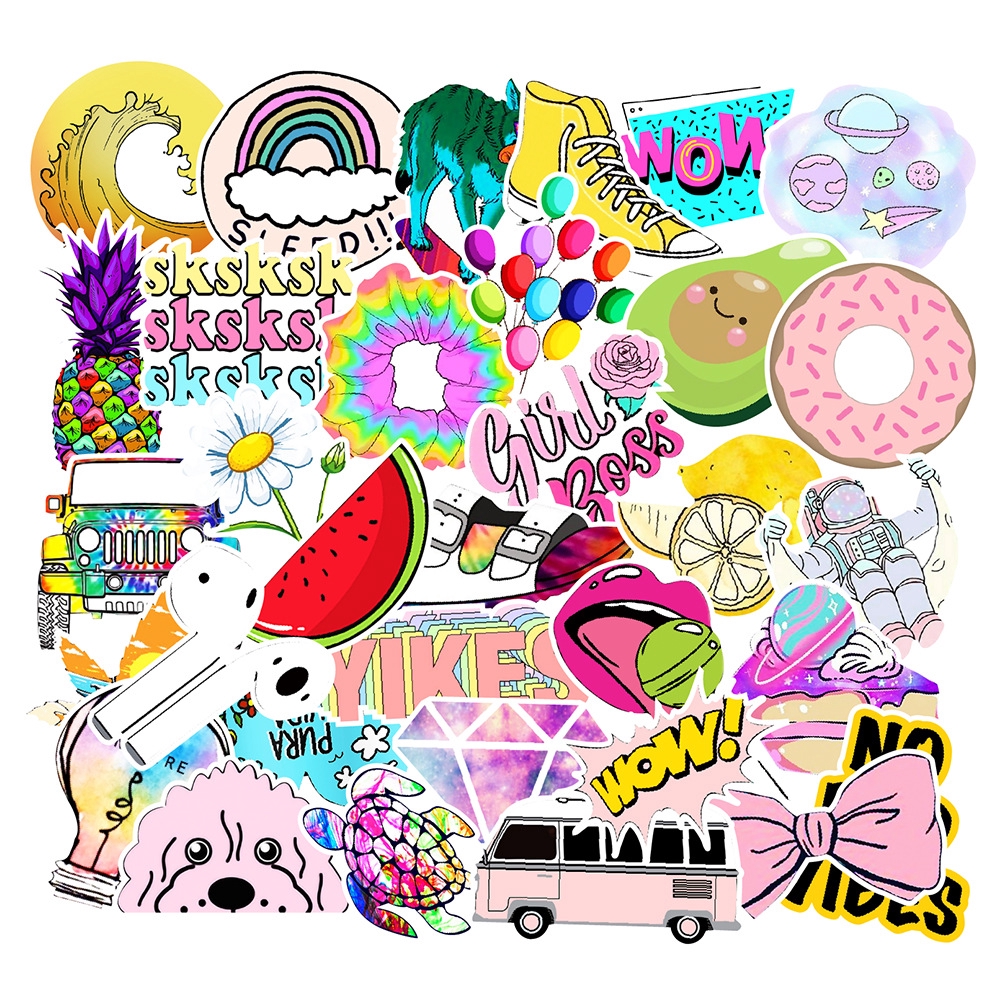 35/100pcs Stiker Graffiti Anti Air Untuk Dekorasi Laptop/Skateboard