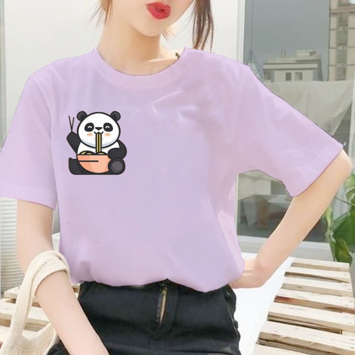 SYF KAOS LUCU KOREA JUMBO IMPORT / KAOS POCKET SANTAI WANITA OVERSIZE - Ungu, S KODE 14622