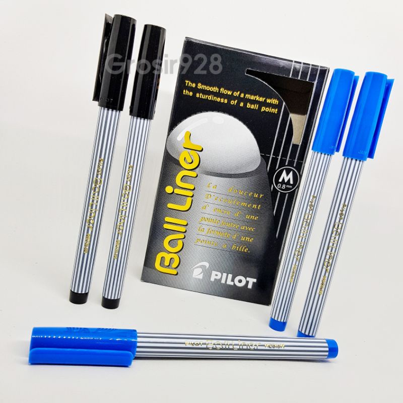 

( HARGA Per BUAH ) Pulpen Ball Liner / Balliner Medium Pilot Hitam / Biru 0.8mm