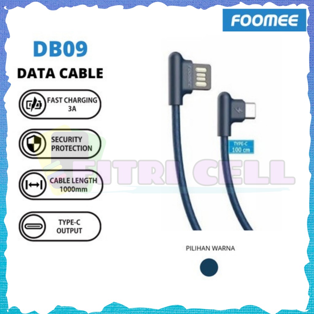 Kabel Data Foomee DB09 Elbow (Data Cable Type-C Gaming 3A)