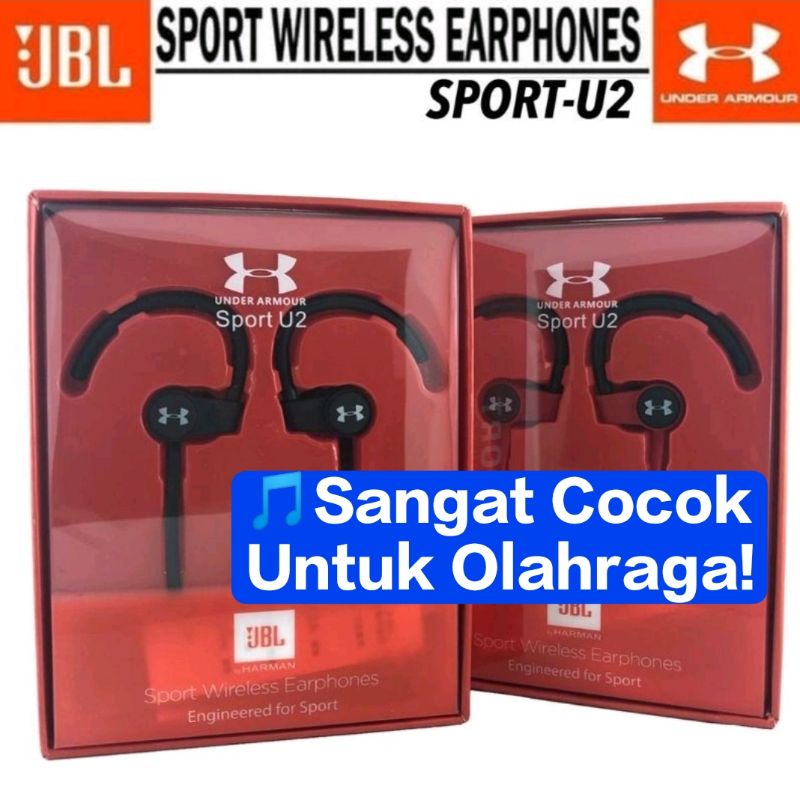 Handsfree Wireless JBL Earphone Sport U2 Under Urmour with Stereo Bass