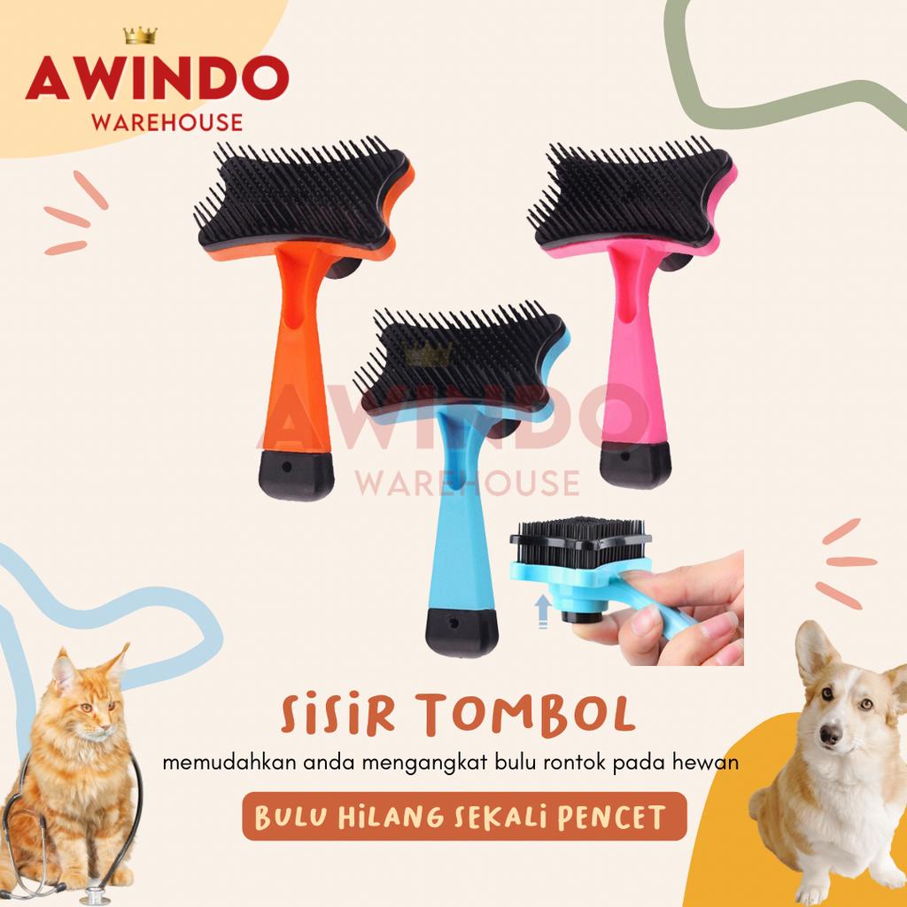 SISIR TOMBOL - Sikat Sisir Bulu Kucing Anjing Kelinci Pet Groooming