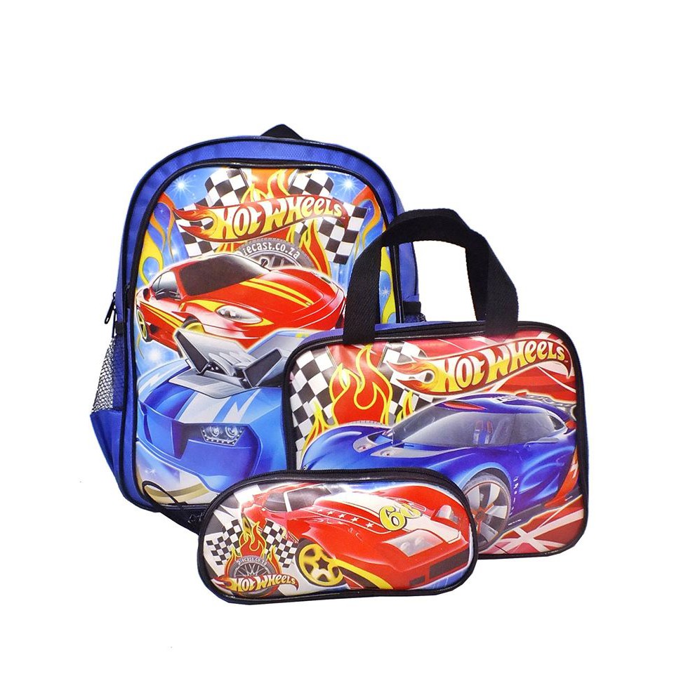 tas sekolah anak 8418 HOT WHEELS 3in1