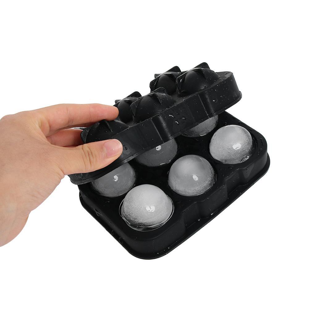 Suyo 4 /6 Grids Ice Ball Cube Tray Alat Baking Cocktails Whisky Cetakan Silikon