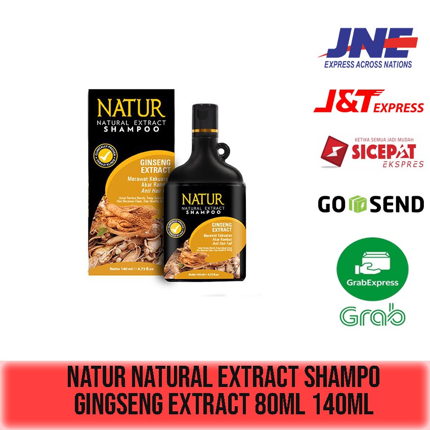 NATUR SHAMPOO EXTRACT GINSENG 80ml 140ml SHAMPOO RAMBUT RONTOK