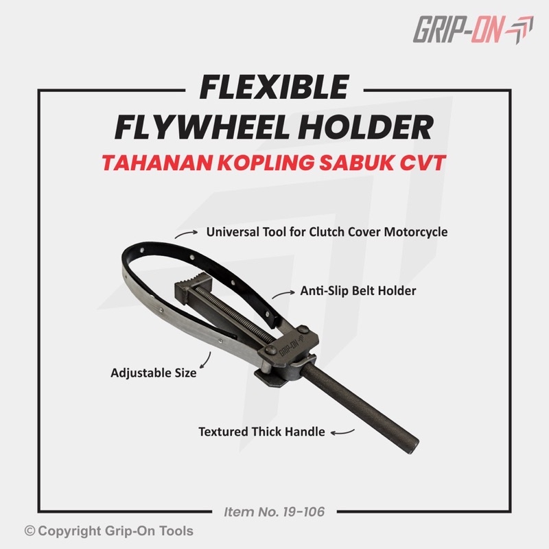 GRIP-ON FLEXIBLE FLYWHEEL HOLDER TAHANAN SABUK CVT UNIVERSAL GRIP ON 19-106