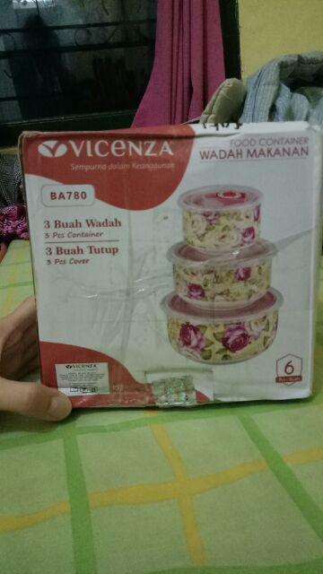 Vicenza Food Container Ba780 Motif Mawar & Melati - Garansi Original Tempat Makanan Bekal