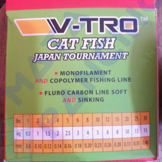 Senar Pancing V-Tro Cat Fish Fluorocarbon 150m Vtro Catfish