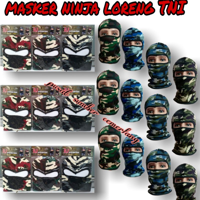 masker ninja loreng army/masker ninja premium