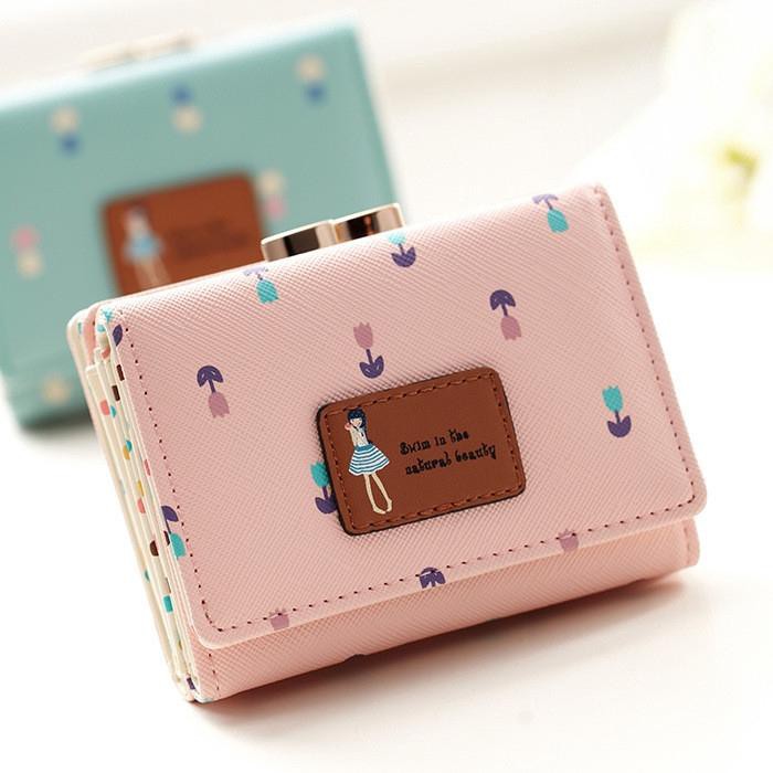 ➶ JIUFENG Dompet Lipat Wanita Bahan Kulit dengan Ritsleting ❆