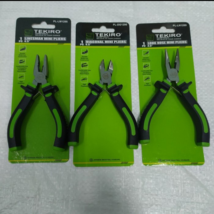 Jual Tang Kombinasi 4,5" - Potong 4,5" - Lancip 4,5" Tang Set 3Pcs Tekiro Limited