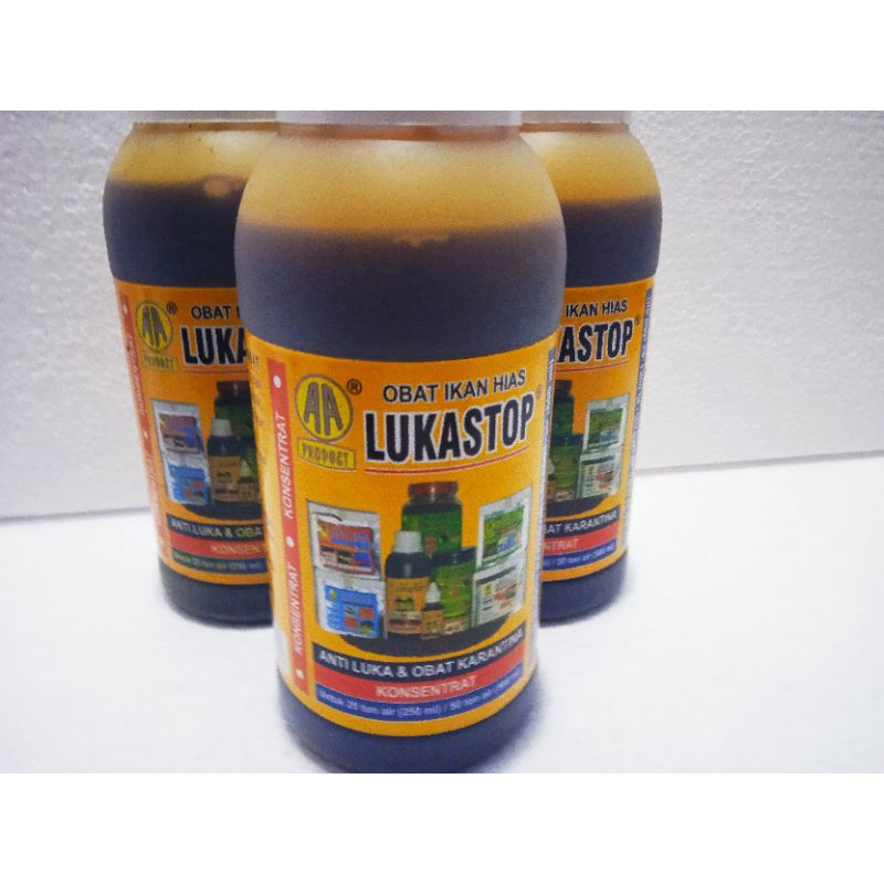 LUKASTOP obat ikan anti luka/parasite dan jamur isi 250ml