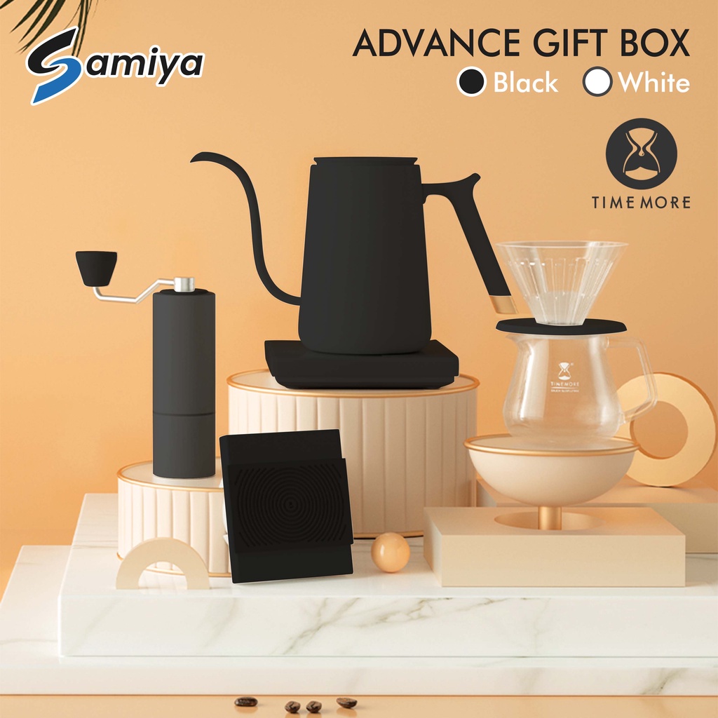 timemore C2 advanced gift box with fish smart electronic kettle  600ml black / paket hampers sultan alat kopi manual brew / timemore coffee premium box package