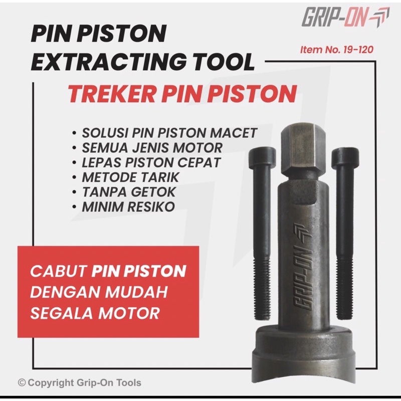 GRIP ON TREKER PIN PISTON ALAT CABUT PIN DARI PISTON MOTOR