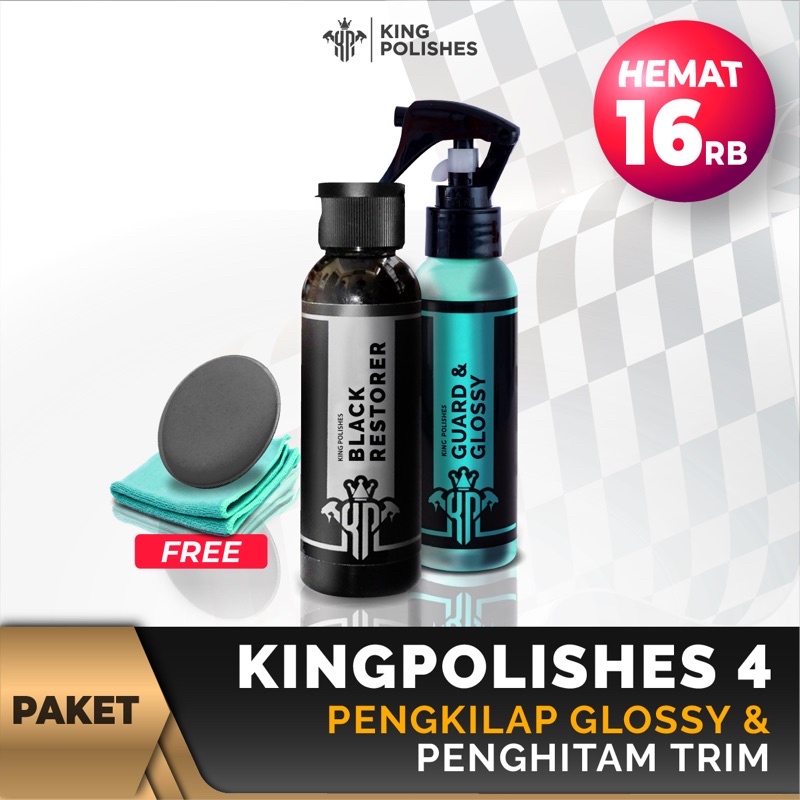 Paket Polishes 4 Pengkilap Cat Glossy Efek Daun Talas Dan Penghitam Plastik Permanen