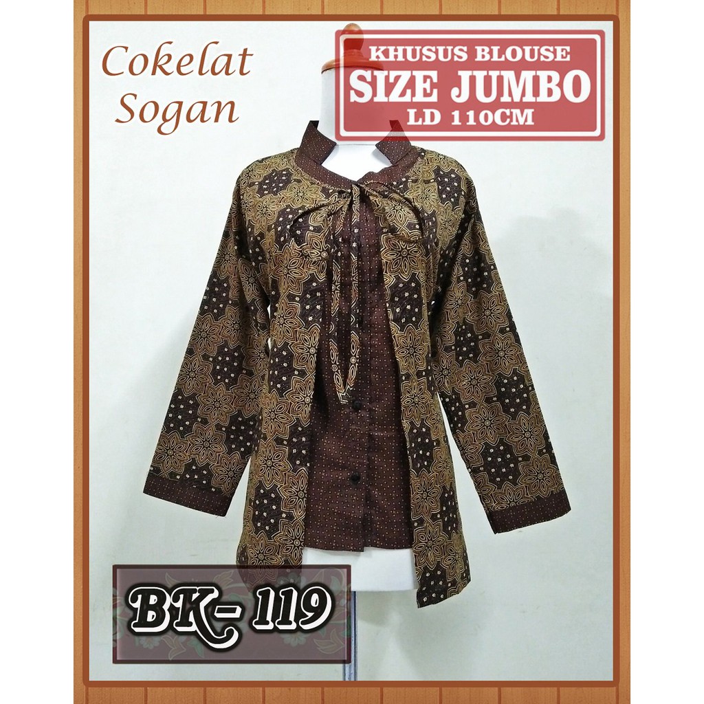 Unik Blus Jumbo Blouse Batik Wanita Jumbo Atasan Batik Wanita Jumbo 02 Diskon