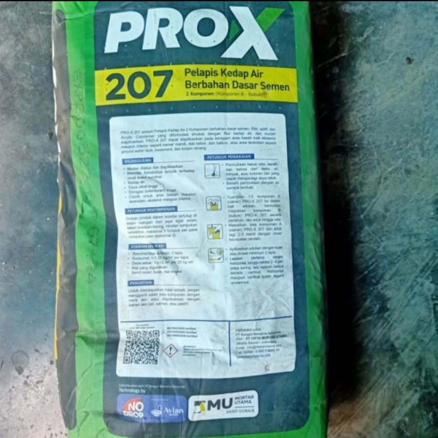 Pro X 207 Pelapis Kedap Air Waterproofing 20kg Avian MU/PRO X 207 Pelapis Kedap Air Berbahan Dasar Semen