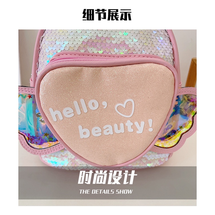 TweedyToys - Tas Anak Hello Beauty Sequin Wing Bag Import