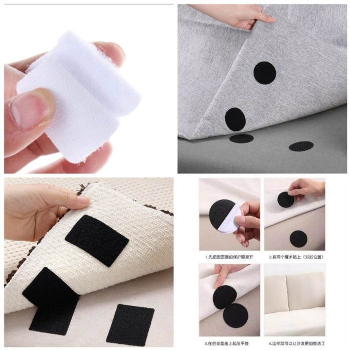 antiskid pad sofa cushion isi 10 pasang hitam