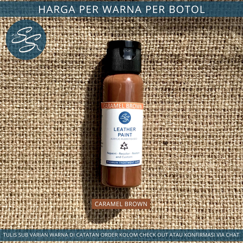 Cat Sepatu Kulit SS Leather Paint - Acrylic Rubber Cat Midsole, Rubber, Boost - Cat Tas Jaket Kulit-Caramel Brown