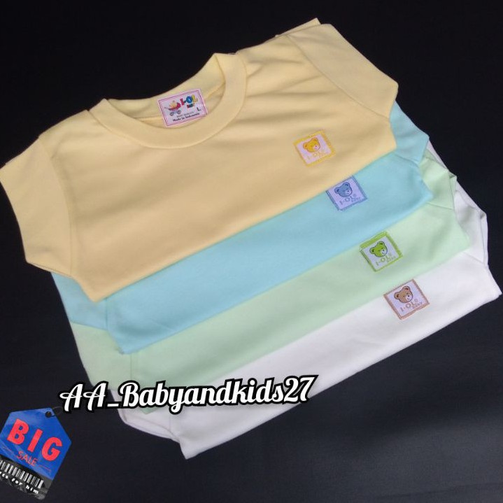 1PC Kaos Oblong Bayi IOL Polos Lembut dan SNI Ukuran S-XL