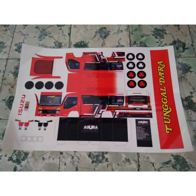 Lembaran Papercraft Mobil ELF Isuzu Tunggal Dara Skala 1:50 Terbaru
