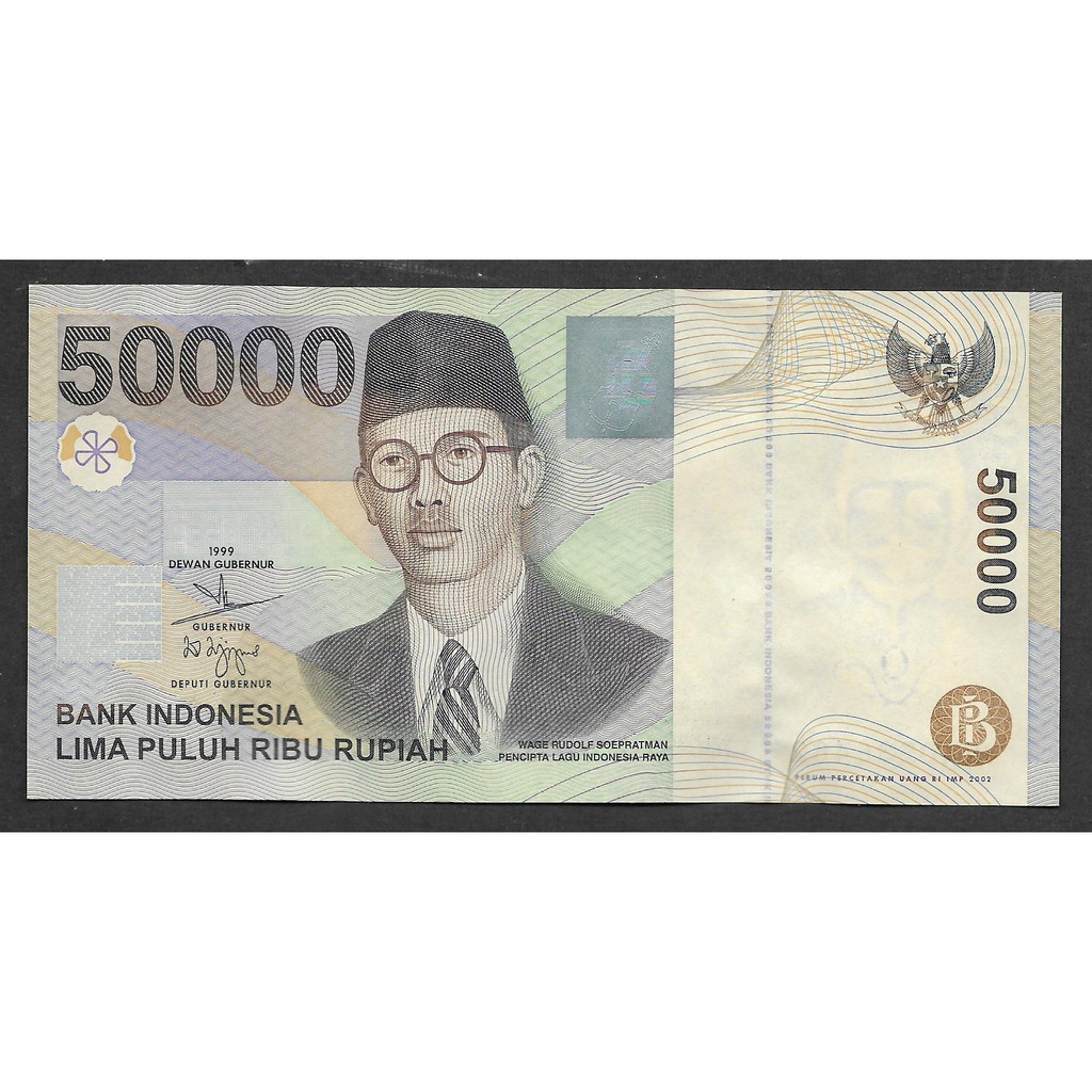 Uang Kertas Indonesia 50.000 Rupiah WR Soepratman 1999 UNC Baru Gres