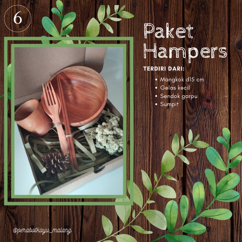 

Hampers kado ernikahan/ulang tahun/ Lebaran peralatan makan kayu