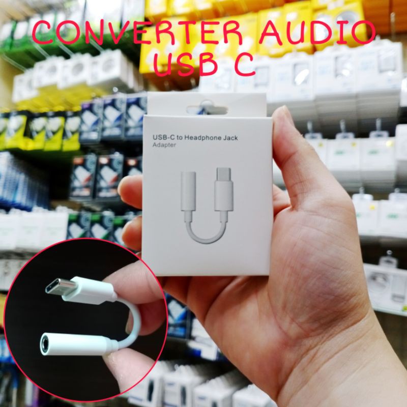 ADAPTER AUDIO TYPE C TO HEADPHONE JACK 3.5MM KONEKTOR AUDIO CONVERTER