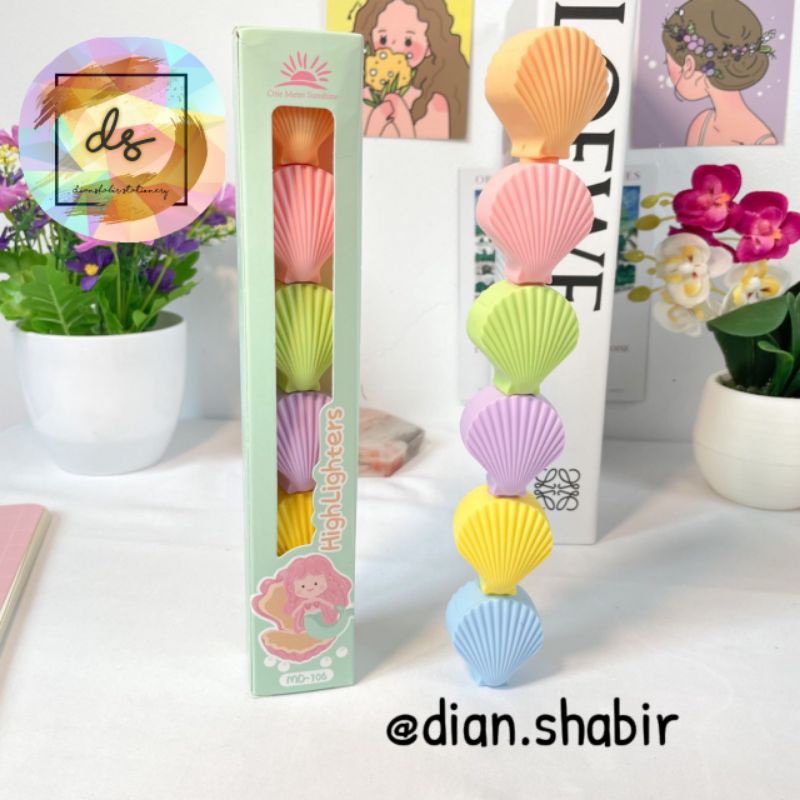 Stabilo kerang murah highlighter kerang shell highlighter murah stabilo lucu murah stabilo unik mura