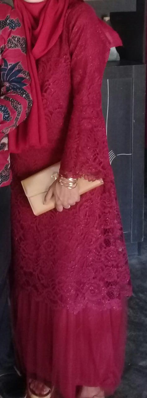 (model Baru) Size M,l,xl,xxl/gamis Maxi Poulin/gamis Muslim Brukat/gamis Brukat Timbul