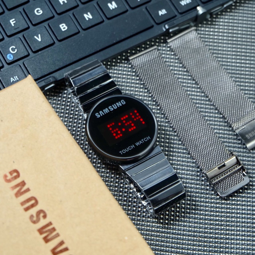Jam Tangan Pria Wanita Samsung Touch Watch Tali Rantai Bonus Tali