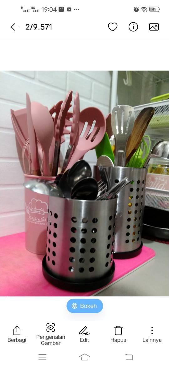 Tempat Sendok Tempat Peralatan Dapur Stainless Steel Makan Masak Serbaguna