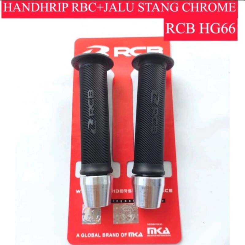 PAKET HANDGRIP RCB HG55 + BANDUL STANG FULL CROME UNIVERSAL MOTOR NMAX AEROX PCX ADV VARIO DLL