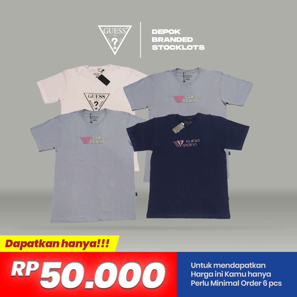 GROSIR BAJU KAOS MEREK GUESS ORIGINAL TERBARU UNTUK PRIA DAN WANITA HARGA JUAL MURAH (6 PCS)
