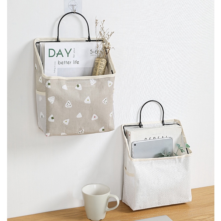 DESKTOP STORAGE BOX CANVAS HANGING BAG / TAS PENYIMPANAN GANTUNG SERBAGUNA