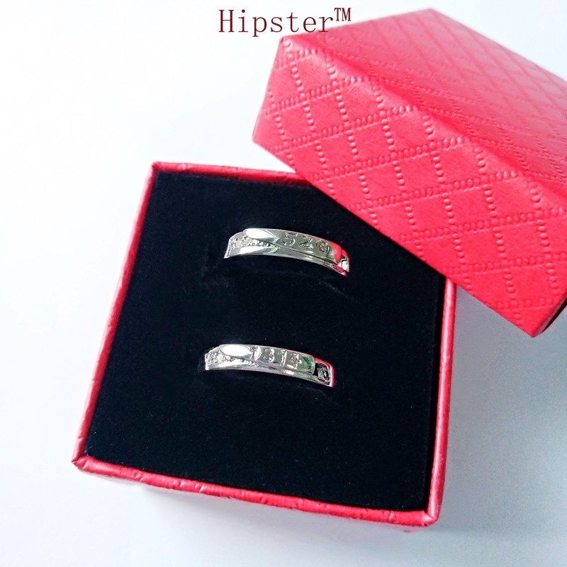 Korean Style Retro Simple Graceful Carved 1314520 Digital Romantic Couple Couple Rings