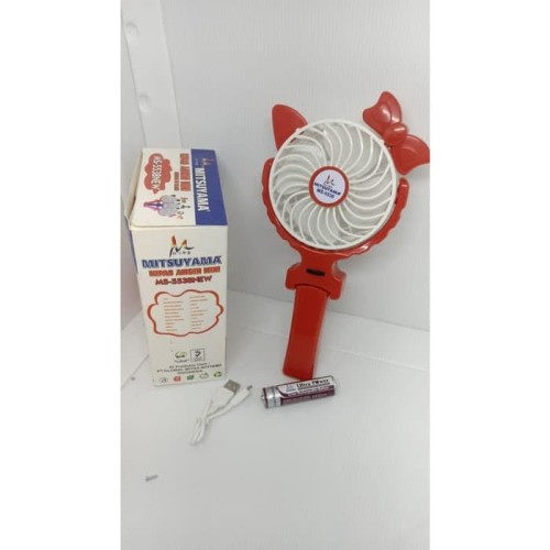 MITSUYAMA MS-5538 NEW KIPAS ANGIN MINI 2in1 BATERAI ISI ULANG ANGIN KENCANG